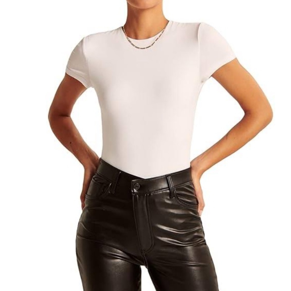 Abercrombie white short sleeve bodysuit